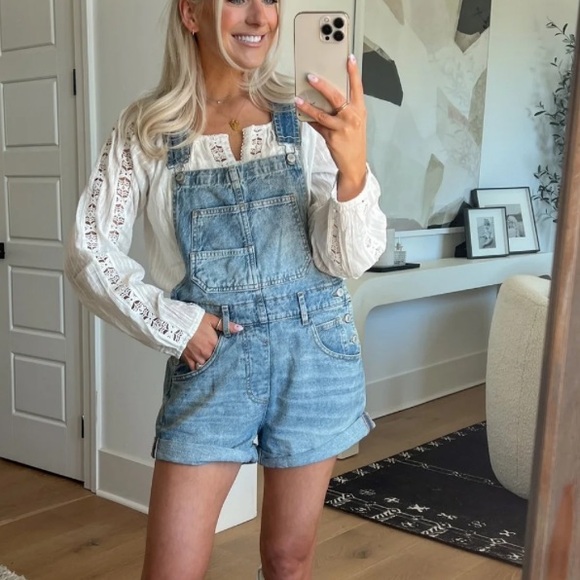 Free People Ziggy Shortalls Overalls size Small - Picture 6 of 7